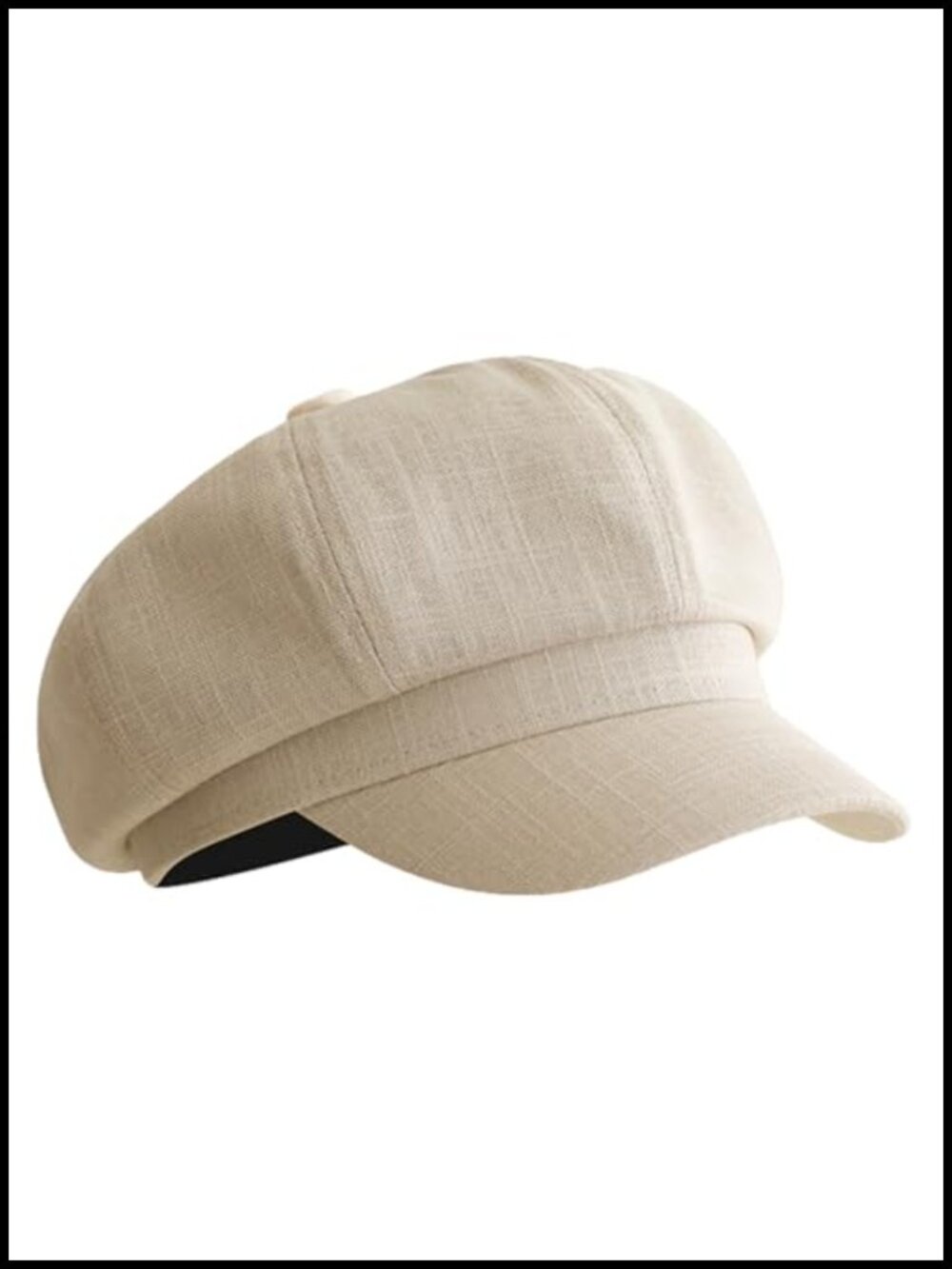 Linen Newsboy Cap Breathable Wide Brim Gatsby Cabbie Hat Packable Sun Protection